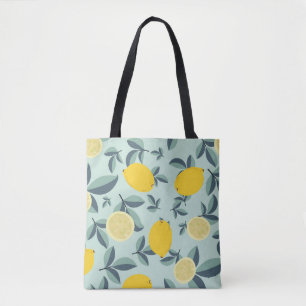 Bolso De Tela Patrón tropical sin soldadura con limones amarillo
