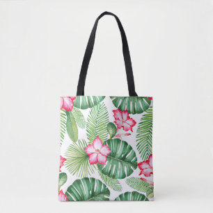 Bolso De Tela Patrón tropical transparente
