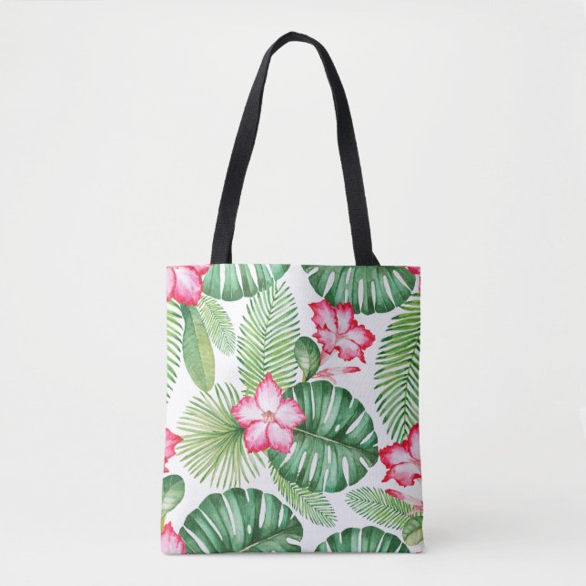 Bolso De Tela Patrón tropical transparente (Anverso)