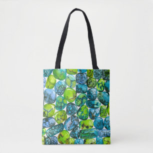 Bolso De Tela Patrón turquesa