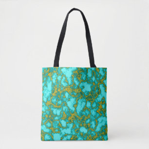 Bolso De Tela Patrón turquesa