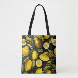 Bolso De Tela Patrón V de limón y hoja