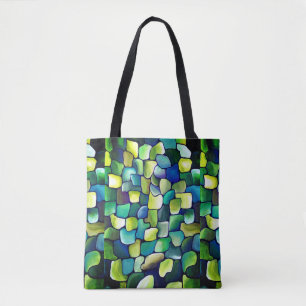 Bolso De Tela Patrón verde resumen contemporáneo urbano