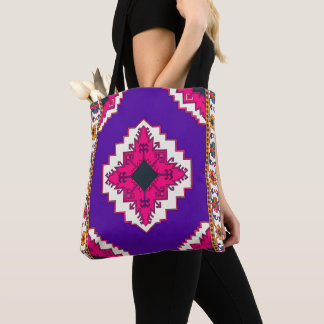 Bolso De Tela Patrón vibrante de arte popular boho geométrico pú