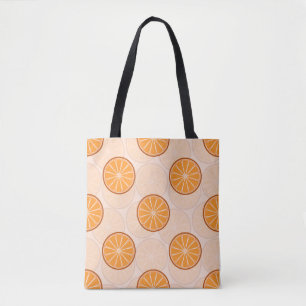 Bolso De Tela Patrón vibrante naranja 'Citrus Fresco'