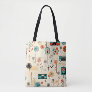 Bolso De Tela Patrón Vintage de Floral y cámara (2)
