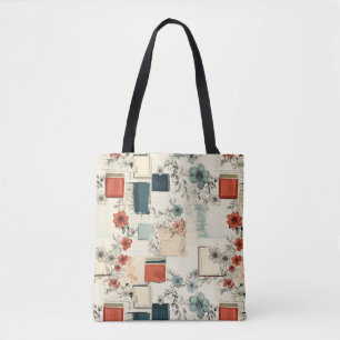 Bolso De Tela Patrón Vintage de Floral y cámara (7)