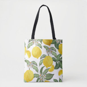 Bolso De Tela Patrón vintage sin fisuras de limón. Bac de frut