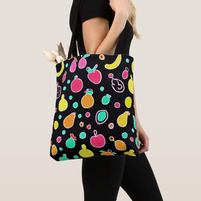 Bolso De Tela Patrón vivo y fructífero de Neon (Detalle)