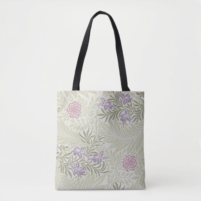 Bolso De Tela Patrón William Morris Lavender y Larkspur Rosa (Anverso)