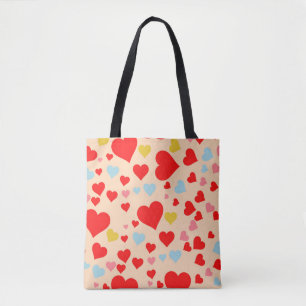 Bolso De Tela Patrón Y2K de corazón simple de color azul rosado 