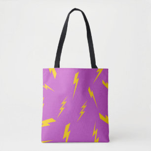 Bolso De Tela Patrón Y2K de fondo morado relámpago