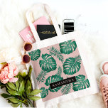 Bolso De Tela Patrón y nombre de hojas de palma verde y rosa tro<br><div class="desc">El diseño de las hojas de palma rosadas y verdes tropicales es vibrante y animado, con elementos naturales y estéticos tropicales. El diseño de las hojas de palmera exuberantes en tonos rosa y verde crea un contraste llamativo y un aspecto llamativo.En general, el patrón de las hojas de palmeras rosadas...</div>