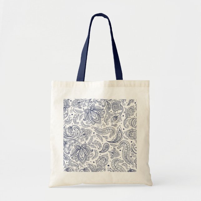 Bolso De Tela Patrones de flores clásicas lindas (Frente)