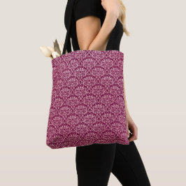 BOLSO DE TELA PATRONES DE FLORES ORNATIVOS DE BURGUNDA ROSA