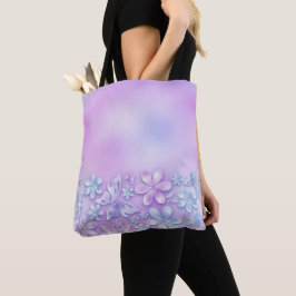 BOLSO DE TELA PATRONES DE FLORES PURPLE & BLUE OMBRE