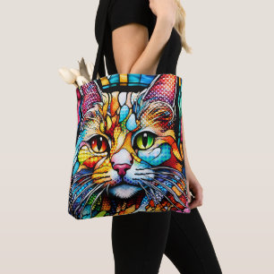 Bolso De Tela Patrones de gato 708 multicolor