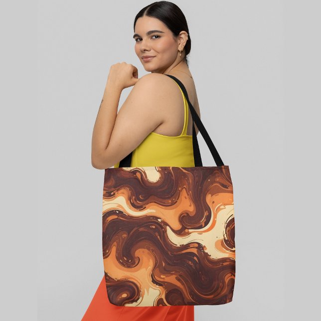 Bolso De Tela Patrones de giro abstracto en tonos marrones (Subido por el creador)