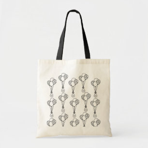 Bolso De Tela Patrones De Globos Blanco Y Negro