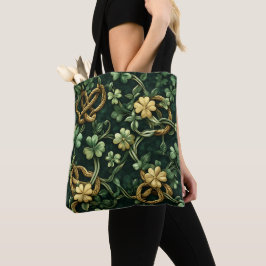 BOLSO DE TELA PATRONES DE KNOT CELÁTICOS VERDES Y ORÍGENES IRLAN