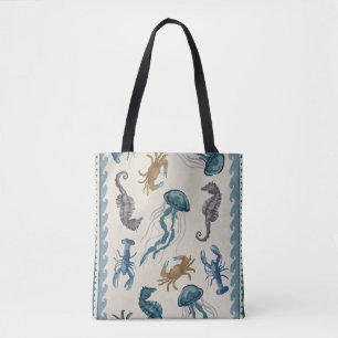 Bolso De Tela Patrones de mar Tote Bag
