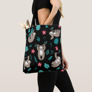 Bolso De Tela Patrones de perezoso lindos, regalo para amante de