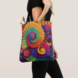 Bolso De Tela Patrones de resumen de espiral vibrante