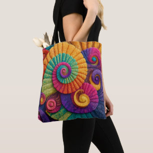 Bolso De Tela Patrones de resumen de espiral vibrante