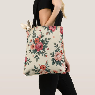 Bolso De Tela Patrones florales de época con elegancia clásica