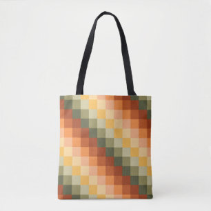 BOLSO DE TELA PATRONES GEOMÉTRICOS AMARILLOS DE NARANJA ROJO VER
