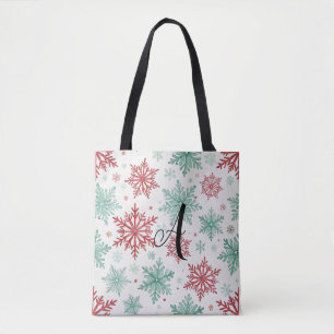 Bolso De Tela Patrones invernales personalizados de acuarela ini