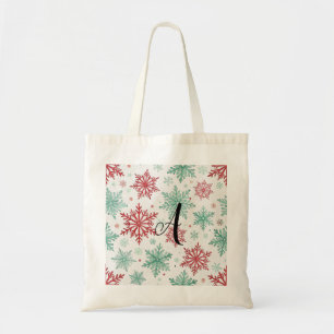 Bolso De Tela Patrones invernales personalizados de acuarela ini