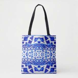 Bolso De Tela Patrones nativos de flecha índigo étnica
