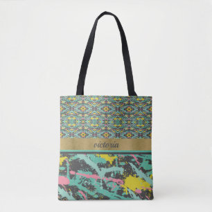 Bolso De Tela Patteración de la bandeja de pintura monogramada