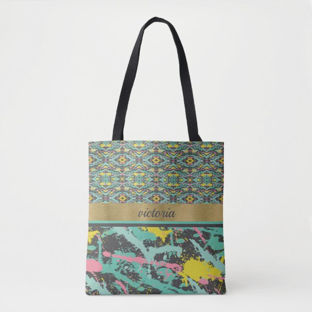Bolso De Tela Patteración de la bandeja de pintura monogramada (Anverso)
