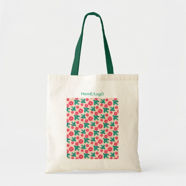 Bolso De Tela Pattern_8_camellia y bird_2 (Frente)