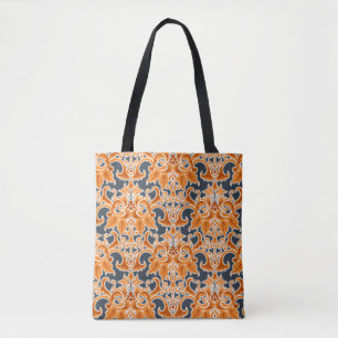 Bolso De Tela Patternab de fondo transparente amarillo con ornam