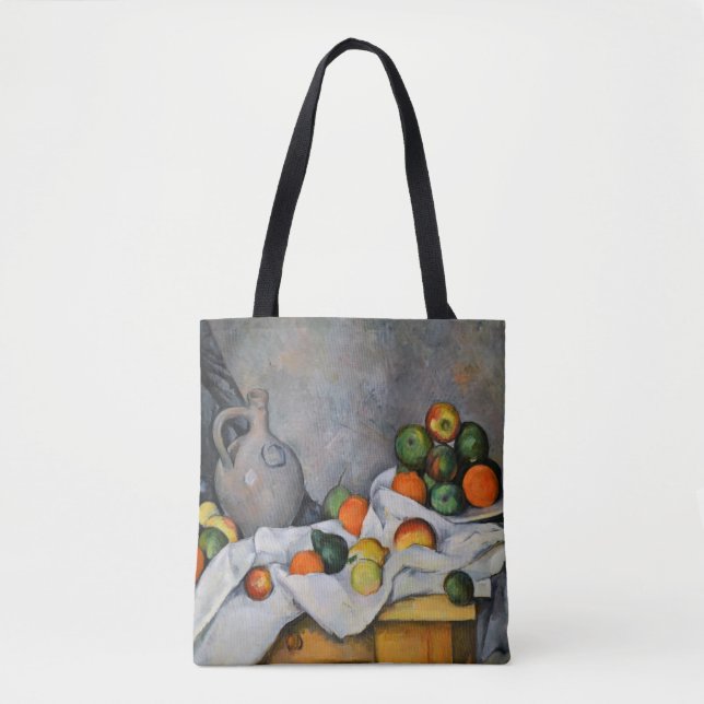 Bolso De Tela Paul Cezanne - Curtain, Jug and Fruit Bowl (Anverso)