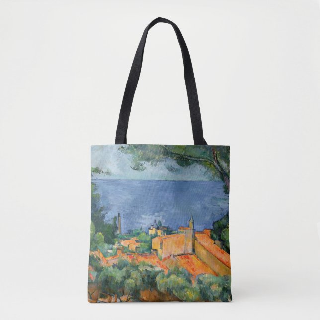 Bolso De Tela Paul Cezanne - Estaque con techos rojos (Anverso)