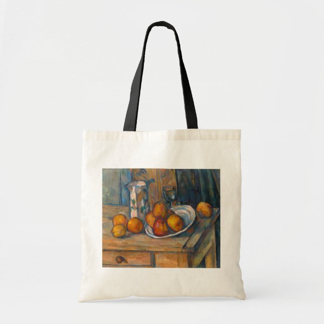 Bolso De Tela Paul Cezanne - Todavía la vida con jugo de leche y (Frente)