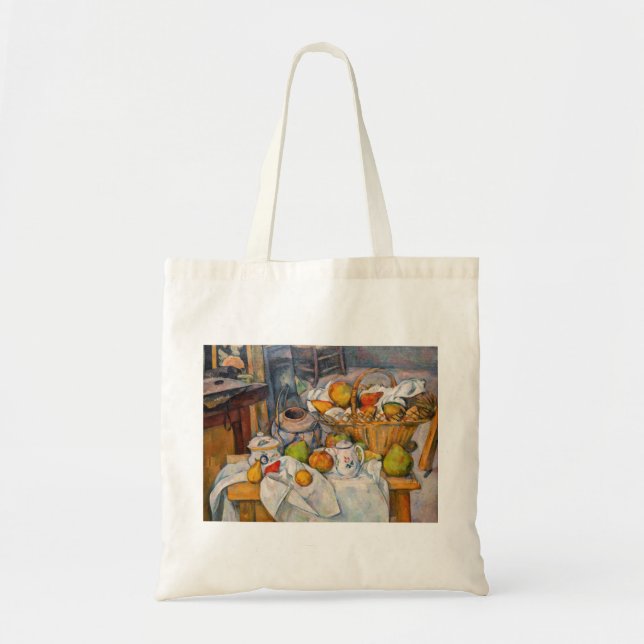 Bolso De Tela Paul Cezanne - Todavía la vida con una canasta (Frente)