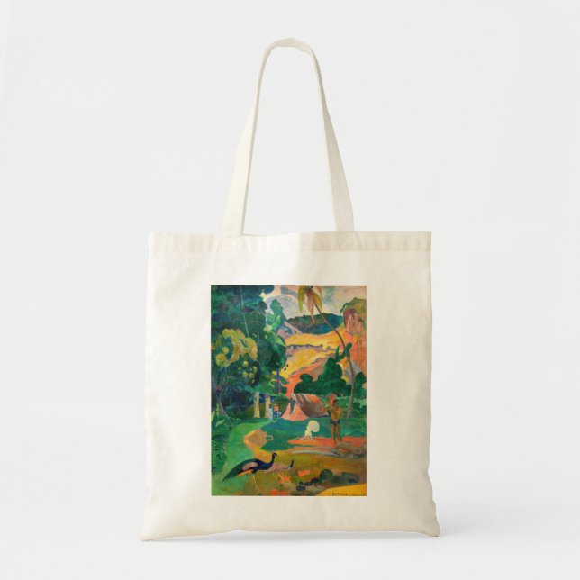 Bolso De Tela Paul Gauguin - Paisaje con Peacocks / Matamoe (Frente)