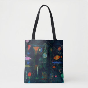 Bolso De Tela Paul Klee Fish Magic Resumen Pintura de arte gráfi