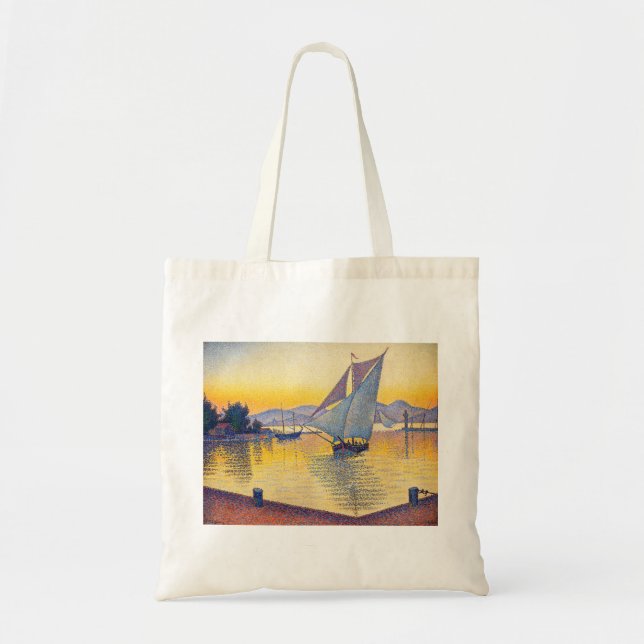 Bolso De Tela Paul Signac - El puerto al atardecer, Opus 236 (Frente)