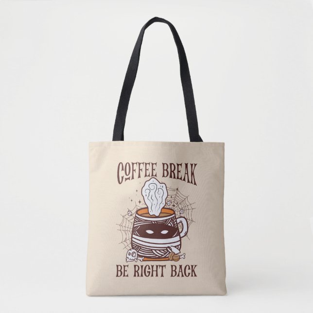 Bolso De Tela Pausa de café - Tema de Halloween (Anverso)