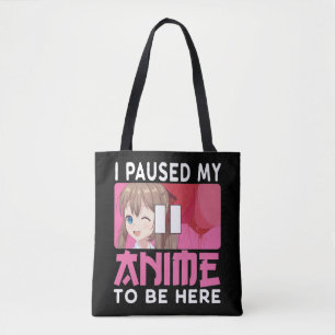Bolso De Tela Pausa mi Chica de Anime Lover japonés Manga Otaku