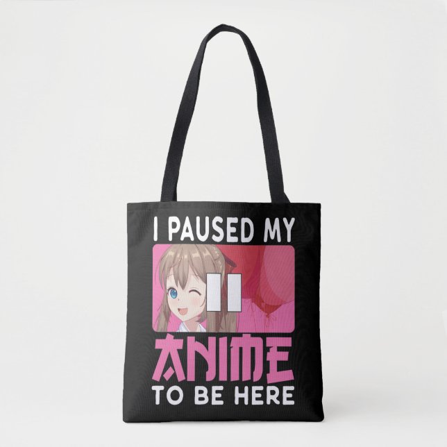 Bolso De Tela Pausa mi Chica de Anime Lover japonés Manga Otaku (Anverso)