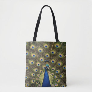 Bolso De Tela Pavo Azul