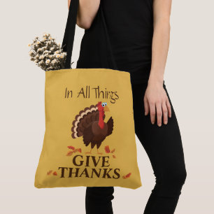 Bolso De Tela Pavo de Acción de Gracias de Dar Gracias en Todas 