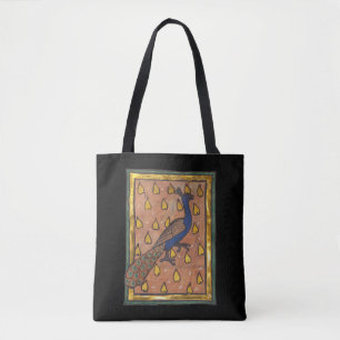 Bolso De Tela Pavo real del bestiario medieval c. 1270